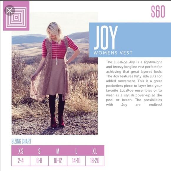 LuLaRoe Spacedye Joy Vest - Size L - GUC - Picture 4 of 6